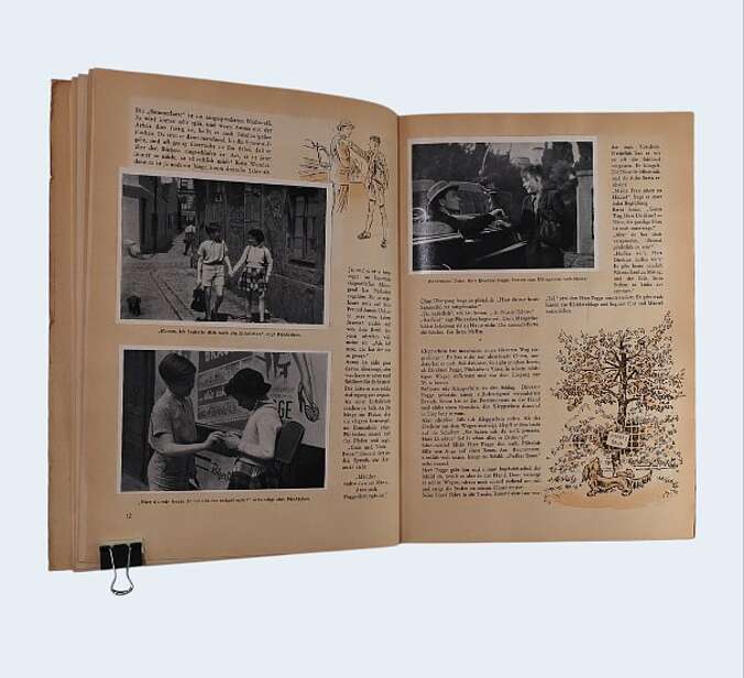 Eine Seite des Sammelalbums von "Pünktchen und Anton".