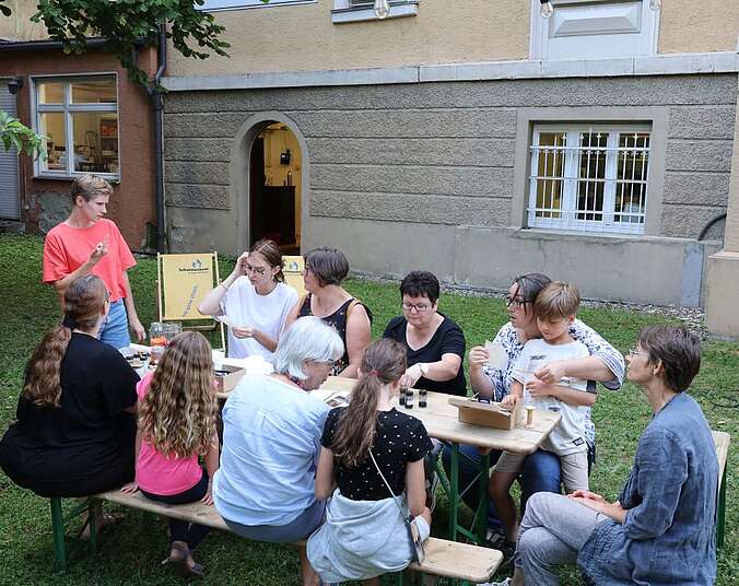 Workshop im Garten des Schulmuseums